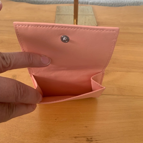 Bottega Veneta Women's Peach Pink Intrecciato Compact Trifold Wallet 609285 VGUC - Picture 5 of 13